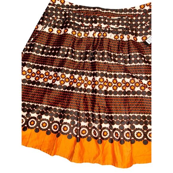 Madison Festive Cotton Orange Brown Tan Red‎ Skirt Size 8 Zipper NWT $86 - Picture 7 of 7
